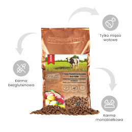 O'Canis dla psa z wołowiną 12 kg z prosem, kartoflami i czerwonym burakiem, sucha karma Premium