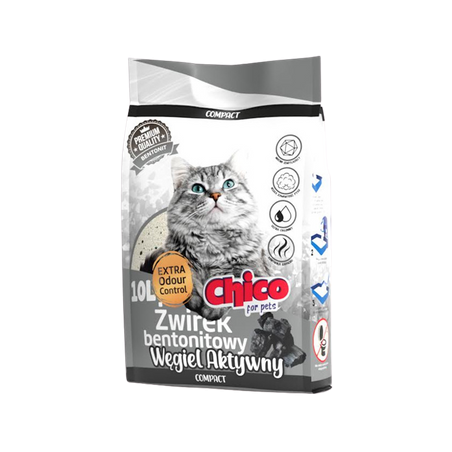 CHICO , Żwirek bentonitowy, Węgiel Aktywny, 10 l
