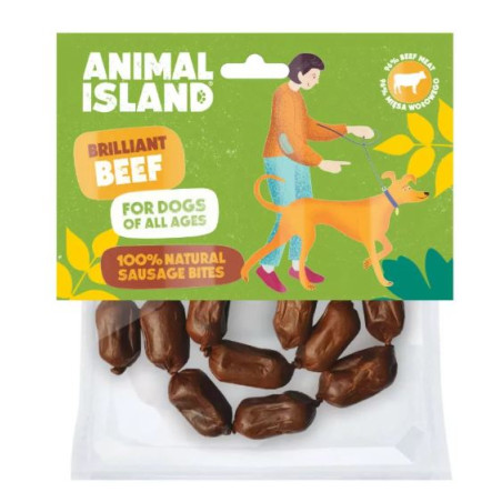 Animal Island, kiełbaski z wołowiną, pies, 100 g