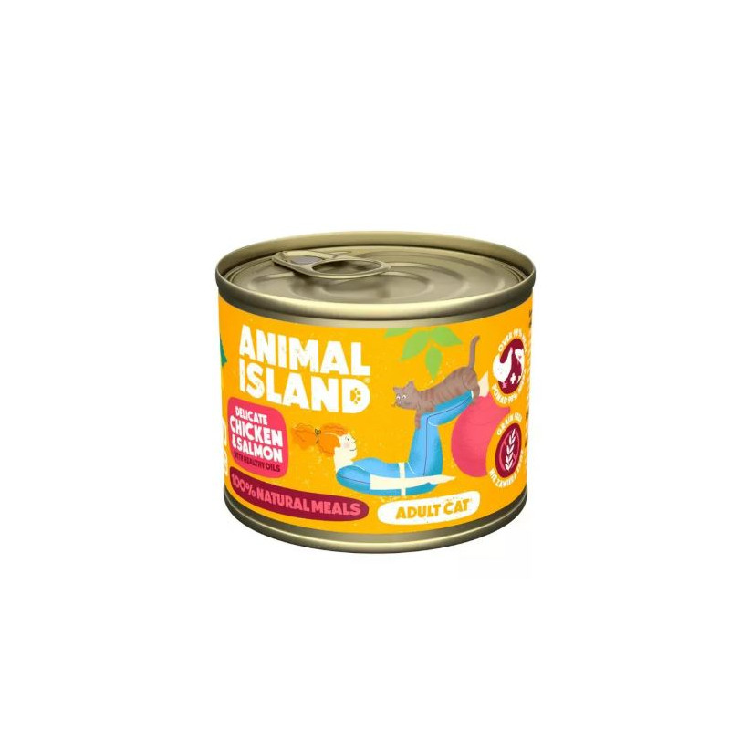 Animal Island, kot, kurczak i łosoś, 200g