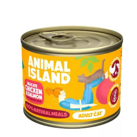 Animal Island, kot, kurczak i łosoś, 200g