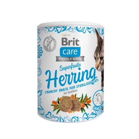 Brit Care Snack Superfruits Herring Przysmak Kota Sterylizowanego Śledź 100G