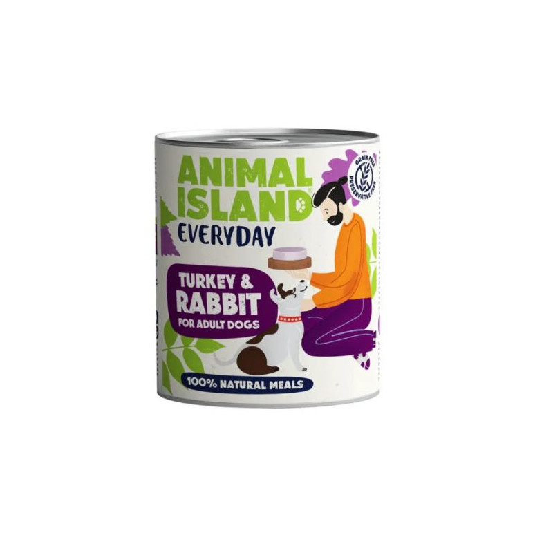 Animal Island Everyday, pies, indyk i królik, puszka 800 g