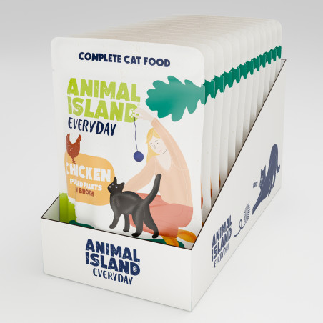 Animal Island, kurczak, kot, saszetka 12 x 85 g