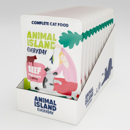 Animal Island, wołowina, kot, saszetka 12 x 85 g
