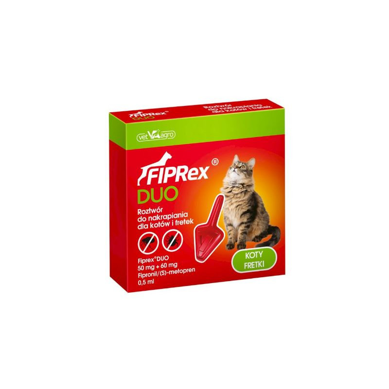 Vet Agro, Fiprex duo kot, przeciwko pchłom i kleszczom, kot i fretka