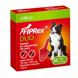 Vet agro, Fiprex duo M, 10-20kg przeciwko pchłom kleszczom