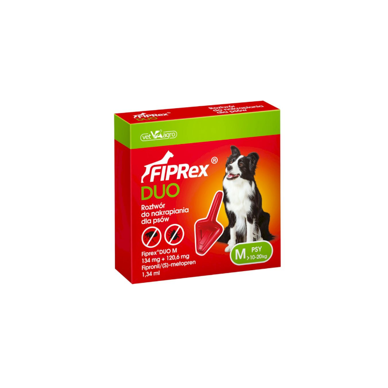 Vet agro, Fiprex duo M, 10-20kg przeciwko pchłom kleszczom