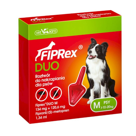 Vet agro, Fiprex duo M, 10-20kg przeciwko pchłom kleszczom