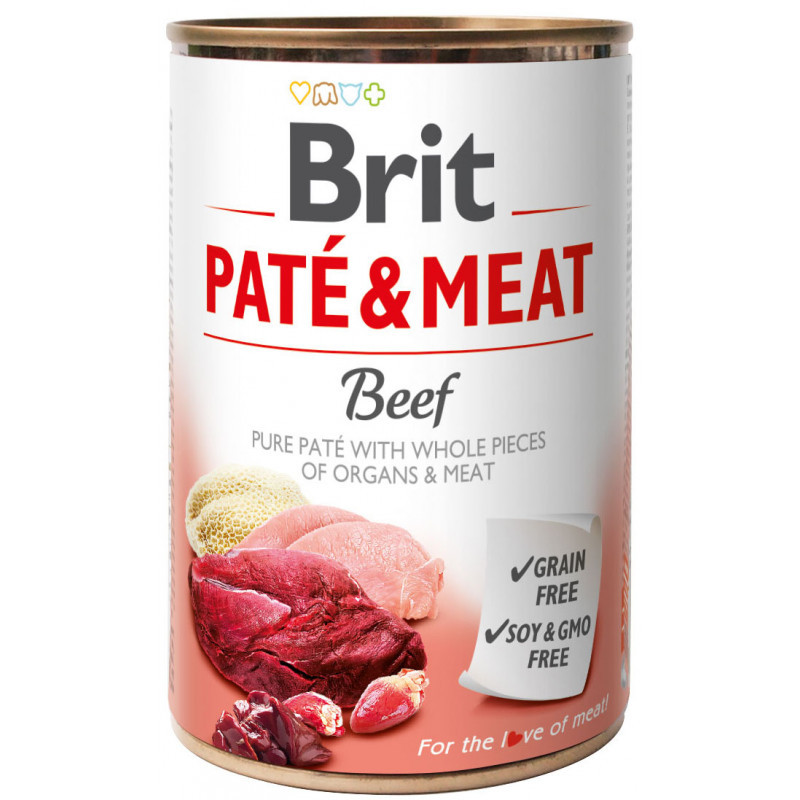 BRIT, Paté & Meat Beef pies 400g mokra karma dla psa