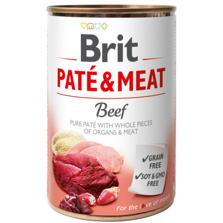 BRIT, Paté & Meat Beef pies 400g mokra karma dla psa