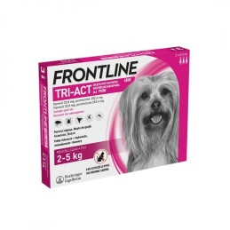 FRONTLINE TRI-ACT dla psów 2-5kg XS 3 pipety krople na kleszcze 3x0,5ml
