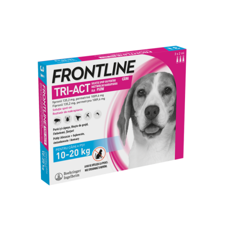FRONTLINE TRI-ACT dla psów 10-20 kg M 3 pipety krople na kleszcze 3x2ml