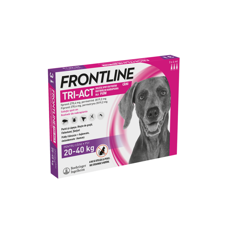 FRONTLINE TRI-ACT dla psów 20-40 kg L 3 pipety krople na kleszcze 3x4ml