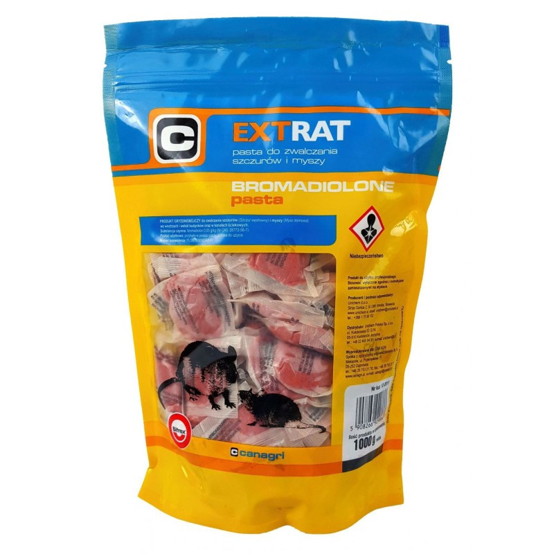 Can Agri, Extrat, trutka na gryzonie,czerwona pasta, 3 kg bromadiolon,