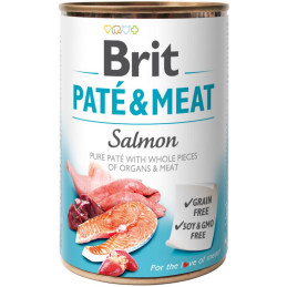 Brit Paté & Meat Salmon 400g, mokra karma dla psa z lososiem