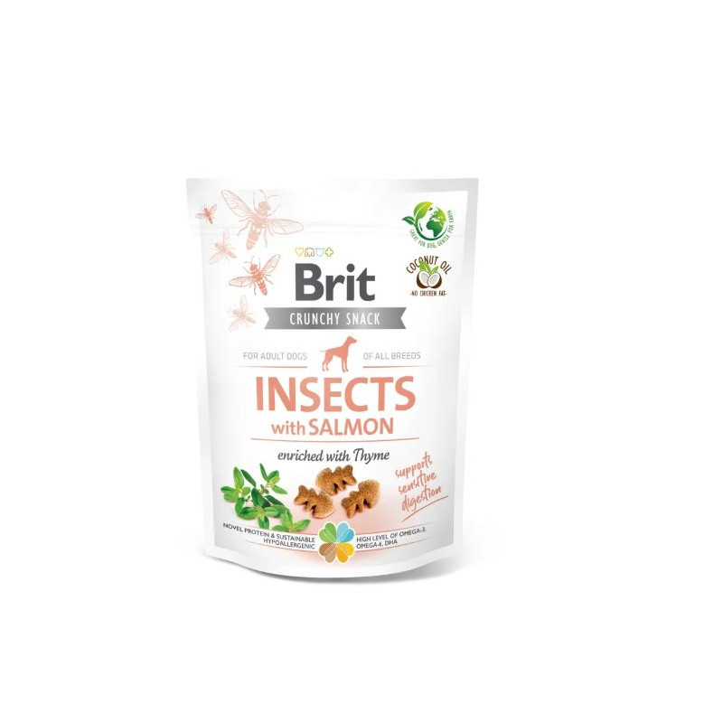 BRIT CARE CRUNCHY CRACKER INSECT & SALMON 200 G, PRZYSMAK DLA PSA
