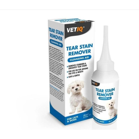 VETIQ TEAR STAIN, Krople do usuwania przebarwień dla psa i kota, 100 ml