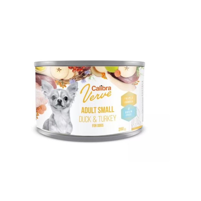 Calibra Verve, małe rasy, kaczka z indykiem, puszka 200 g 118409