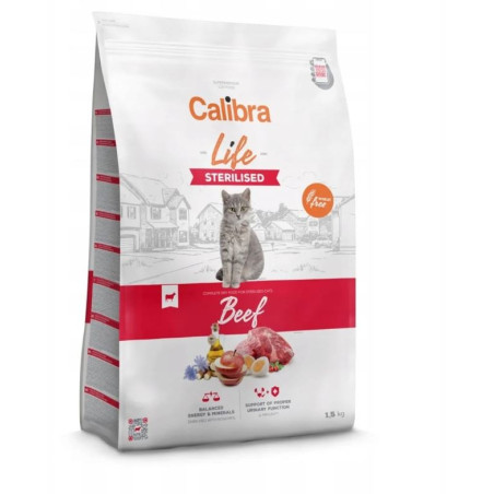Calibra life, kocię sterylizowane, wołowina, 1,5 kg