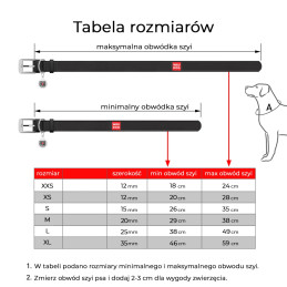 Waudog, obroża skórzana z motywem nasa, rozm. m, biała