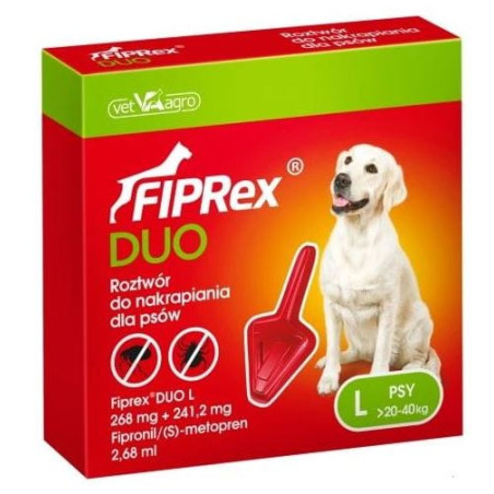 Vet Agro, Fiprex Duo  L , 2,68 ml , krople na pchły i kleszcze dla psa
