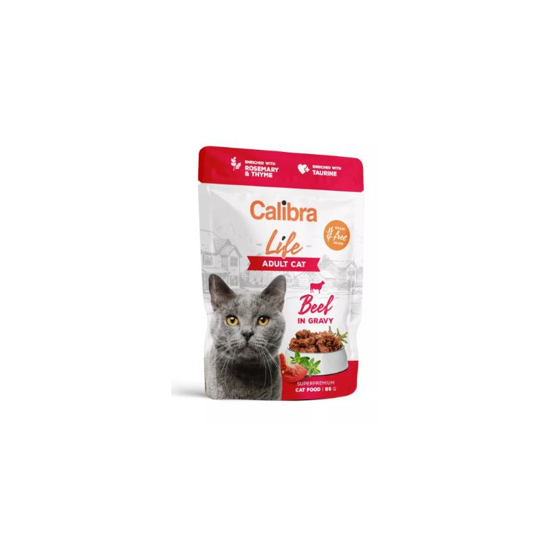 Calibra, kot, wołowina w sosie, saszetka 85 g , mokra karma dla kota