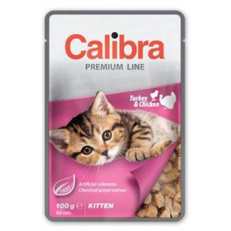 Calibra Premium, kitten, indyk i kurczak, saszetka 100 g 100370
