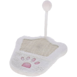 Kerbl, kot, drapak / zabawka z piłką, biało - różowa