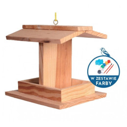 Garden & Fun, Karmnik dla ptaków, drewniany, 14x11x11,5cm, farby w zestawie