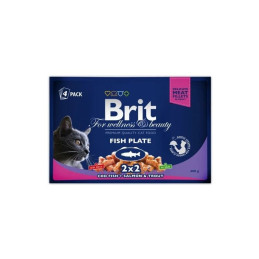 BRIT CAT, POUCHES  FISH PLATE, 400 g (4 x 100 g) 110-100276