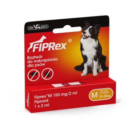 Vet Agro, Fiprex M, 10-20 kg, krople  dla psa na pchły i kleszcze