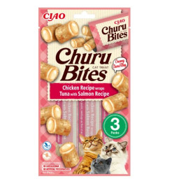 INABA CAT, CHURU BITES CHICKEN WRAPS TUNA&SALMON, 3 x 10 g