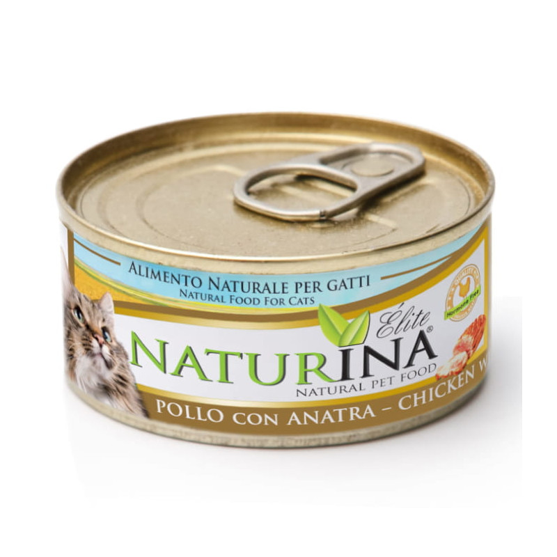 Naturina Elite Filet z kurczaka z kaczką, puszka 70 g