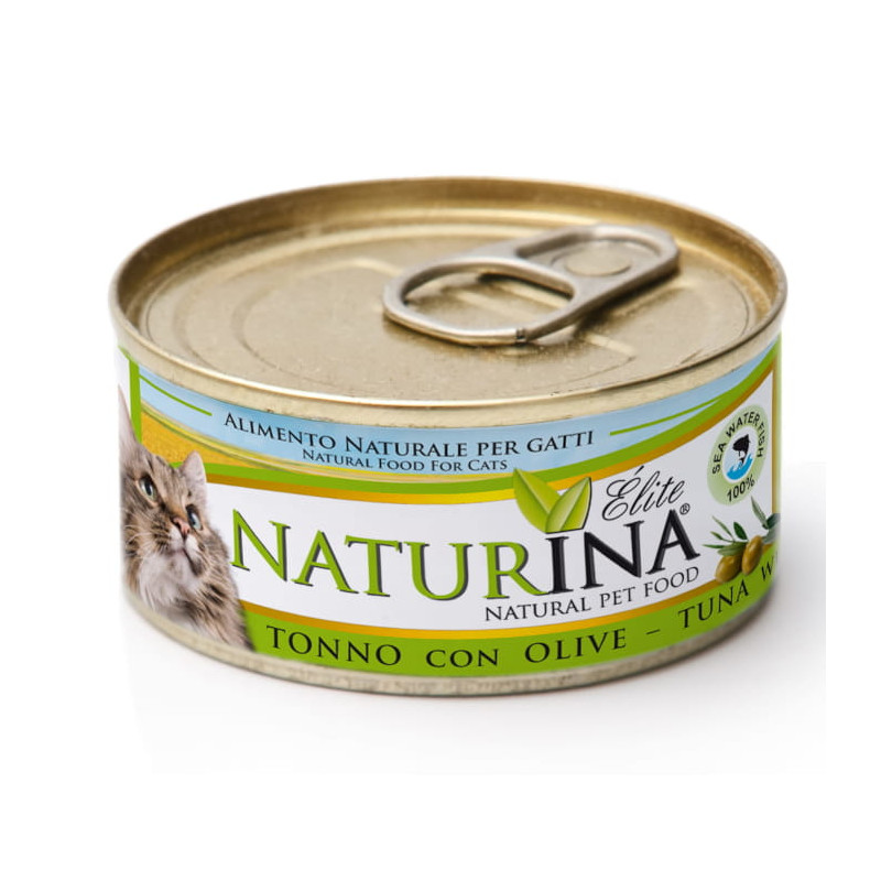 Naturina Elite Filet z tuńczyka z oliwkami, puszka 70 g
