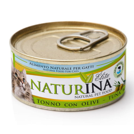 Naturina Elite Filet z tuńczyka z oliwkami, puszka 70 g