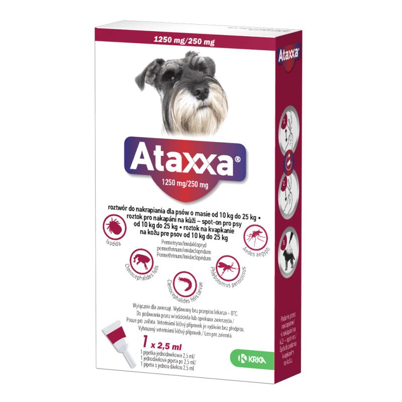 Ataxxa,1250 mg + 250 mg, 10-25kg 1 pipeta
