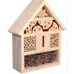 Domek dla insektów, hotel dla owadów, drewniany, 19x7x22cm