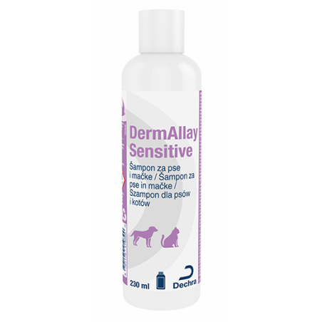 Dechra, DermAllay Sensitive Szampon dla psów oraz kotów nawilżający łagodzący 230 ml