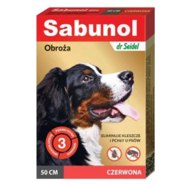 SABUNOL, OBROŻA DLA PSA CZERWONA. 50 cm