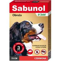 SABUNOL, OBROŻA DLA PSA CZERWONA, 75 cm