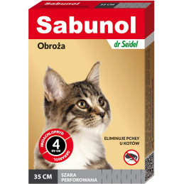 SABUNOL DLA KOTA  SZARA OBROŻA PRZECIW PCHŁOM 35 cm