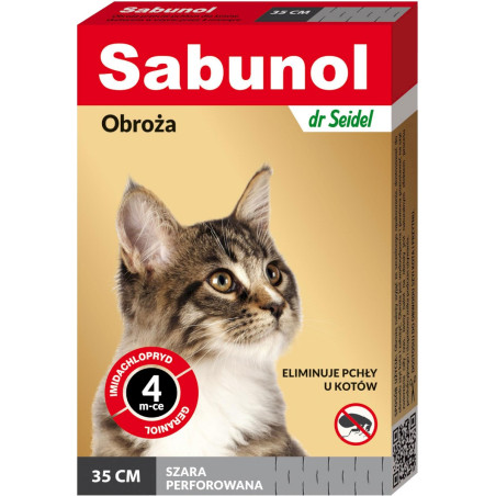 SABUNOL DLA KOTA  SZARA OBROŻA PRZECIW PCHŁOM 35 cm