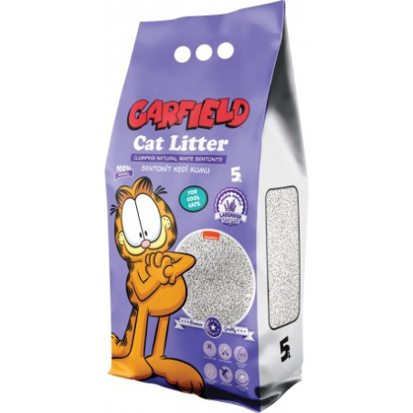 Garfield, kot, żwirek bentonitowy lawendowy 5 l
