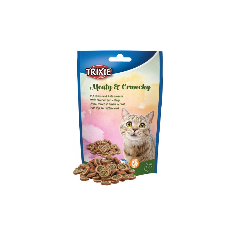 Trixie, Meat&Crunchy, przysmak, dla kota, kurczak i kocimiętka, 50 g