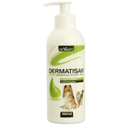 Vet Agro, Dermatisan, szampon oczyszczający z chlorheksydyną, 250 ml