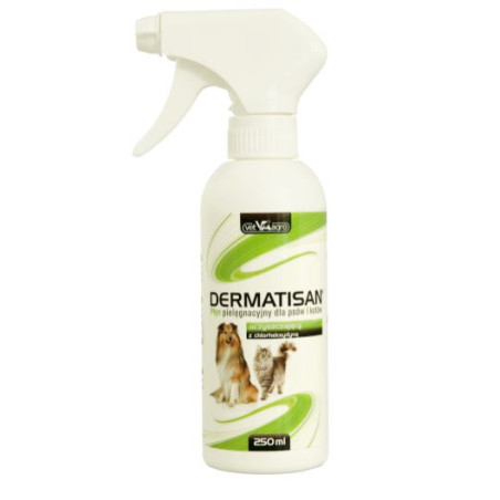 Vet Agro, Dermatisan, płyn oczyszczający z chlorheksydyną, 250.ml