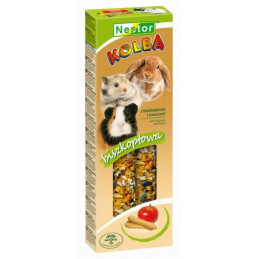 Nestor, kolba biszkoptowo - owocowa dla gryzoni i królików, 2 sztuki