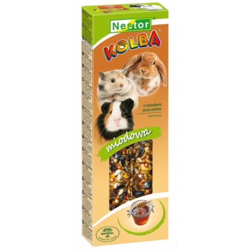 Nestor, kolba z miodem dla gryzoni i królików, 2 sztuki