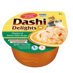 Inaba Dashi Delights, kot, kurczak z płatkami ryby bonito, 70 g